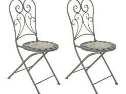 Acamp Gartenset Provence 2 Stühle Grau-Beige meliert für den Außenbereich