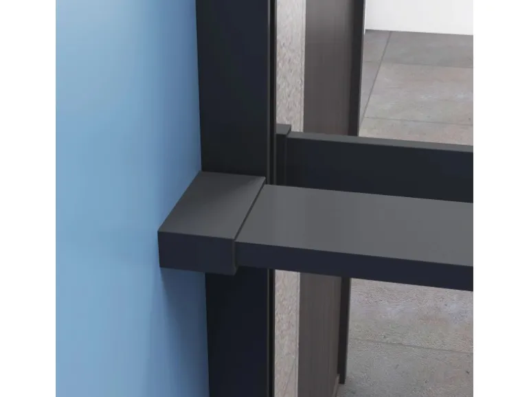 AICA 100x200cm 8mm NANO Glas Walk In Schwarz Duschwand mit Glasdekor Gitter mit Duschregal mit Stabilisator F130B