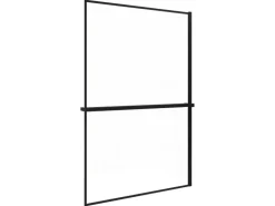 AICA 80x200cm Walk In Schwarz Aluminiumrahmen Duschwand mit Duschregal Handtuchhalter Duschabtrennung 8mm NANO Glass