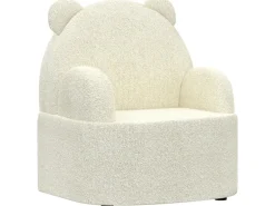 AIYAPLAY Kindersessel mit Weichem Teddyfleece Bärenform Beige