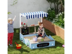 AIYAPLAY Sandkasten mit Abdeckung Imprägniert Kinder Sandbox mit Sitzbänken