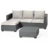 Allibert Salta 3-Sitzer Loungeset 3-teilig mit Hocker und Tisch