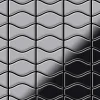 ALLOY Mosaik Fliese Massiv Metall Edelstahl Marine Hochglanz Kismet & Karma-s-s-mm 1 Paket mit 10 Matten 0,86 m2 Grau