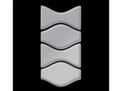ALLOY Mosaik Fliese Massiv Metall Edelstahl Marine Hochglanz Kismet & Karma-s-s-mm 1 Paket mit 10 Matten 0,86 m2 Grau