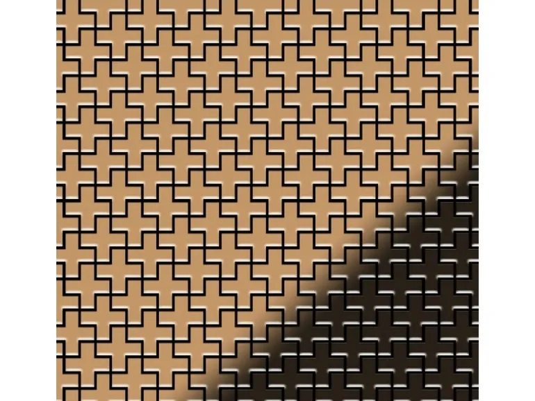 ALLOY Mosaik Fliese Massiv Metall Titan Hochglanz Kupfer 1,6mm Swiss Cross-ti-am 1 Paket mit 10 Matten 0,88 m2 Kupfer