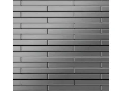 ALLOY Mosaik Fliese Massiv Metall Edelstahl Marine Gebürstet Grau 1,6mm Avenue-s-s-mb 1 Paket mit 10 Matten 0,74 m2 Grau
