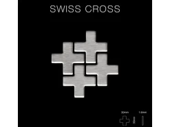 ALLOY Mosaik Fliese Massiv Metall Edelstahl Gebürstet Grau 1,6mm Swiss Cross-s-s-b 1 Paket mit 10 Matten 0,88 m2 Grau
