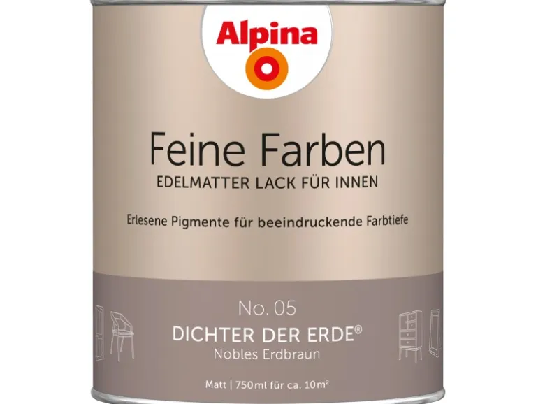 Alpina Feine Farben Lack No. 05 Dichter der Erde® Braun edelmatt 750 ml