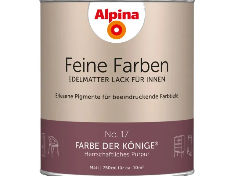 Alpina Feine Farben Lack No. 17 Farbe der Könige® Lila edelmatt 750 ml