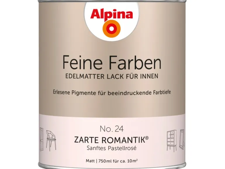 Alpina Feine Farben Lack No. 24 Zarte Romantik® Rosa edelmatt 750 ml