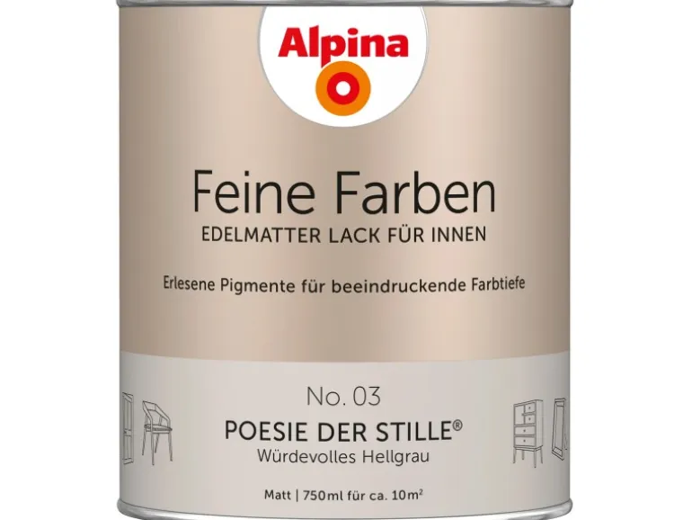 Alpina Feine Farben Lack No. 03 Poesie der Stille® Grau edelmatt 750 ml