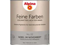 Alpina Feine Farben Lack No. 02 Nebel im November® Grau edelmatt 750 ml