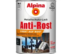 Alpina Metallschutz-Lack Anti-Rost Schwarz matt 2,5 l