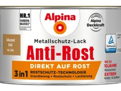 Alpina Metallschutz-Lack Anti-Rost Gold glänzend 300 ml