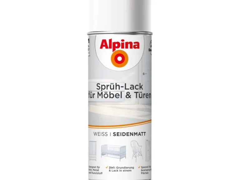 Alpina Sprüh-Lack für Möbel & Türen 400 ml seidenmatt