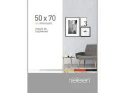 Aluminium Bilderrahmen Pixel 50x70 cm Silber Matt
