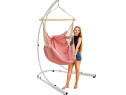 AMANKA Hängestuhlgestell bis 150 kg Belastbar - 210 cm Hoch Hellgrau