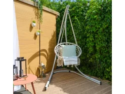 AMANKA Hängestuhlgestell bis 150 kg Belastbar - 210 cm Hoch Hellgrau
