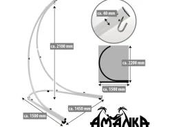 AMANKA Hängestuhlgestell bis 150 kg Belastbar - 210 cm Hoch Hellgrau