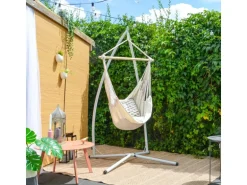 AMANKA Hängestuhlgestell bis 120 kg Belastbar - 215 cm Hoch Hellgrau