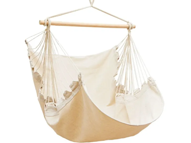 AMANKA XL-Hängesessel bis 100 kg Belastbar 155 x 125 cm Beige