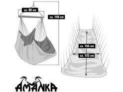 AMANKA XL-Hängesessel bis 100 kg Belastbar 155 x 125 cm Beige