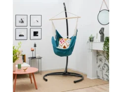 AMANKA XL-Hängesessel bis 100 kg Belastbar 155 x 125 cm Petrolblau