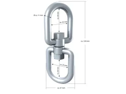 AMANKA XL-Hängesessel Drehwirbel 10 x 125 mm bis 420 kg Silber