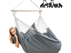 AMANKA XXL-Hängesessel bis 150 kg Belastbar 185 x 130 cm Grau