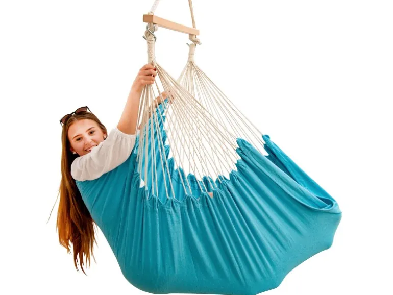 AMANKA XXL-Hängesessel bis 150 kg Belastbar 185 x 130 cm Türkis