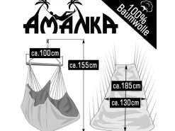 AMANKA XXL-Hängesessel bis 150 kg Belastbar 185 x 130 cm Mint