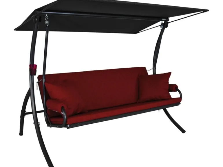 Angerer Hollywoodschaukel Elegance Joy 3-Sitzer mit Liegefunktion Rot