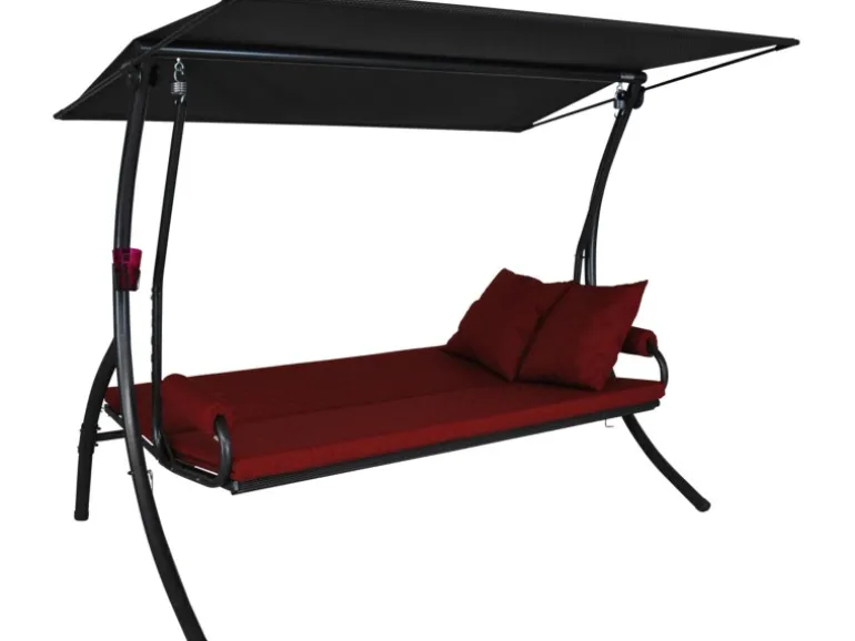 Angerer Hollywoodschaukel Elegance Joy 3-Sitzer mit Liegefunktion Rot