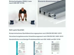 Aquabatos Badewannenfaltwand 150 x 140 cm 3tlg. Badewannenaufsatz Dusche Duschabtrennung Duschwand für Badewanne 5mm ESG Echtglas