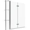 Aquabatos Badewannenfaltwand 130 x 140 cm 3tlg. Badewannenaufsatz Dusche Duschabtrennung Duschwand für Badewanne 5mm ESG Echtglas