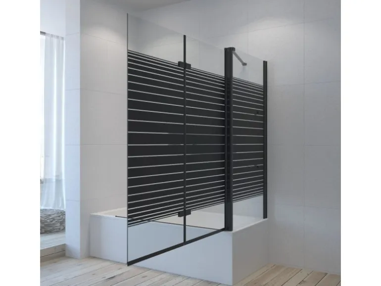 Aquabatos Duschwand für Badewanne Faltwand 120 x 70 x 140 cm Badewannenaufsatz Eck Duschtrennwand für Badewanne Badewannenfaltwand mit Seitenwand