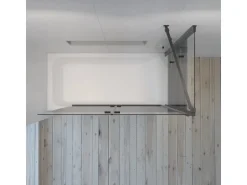 Aquabatos Duschwand für Badewanne Faltwand 120 x 70 x 140 cm Badewannenaufsatz Eck Duschtrennwand für Badewanne Badewannenfaltwand mit Seitenwand