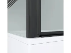 Aquabatos Duschwand für Badewanne Faltwand 120 x 70 x 140 cm Badewannenaufsatz Eck Duschtrennwand für Badewanne Badewannenfaltwand mit Seitenwand