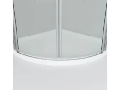 Aquabatos Runddusche 90 x 90 x 195 cm Duschkabine Duschwand Viertelkreis Duschabtrennung mit Eckregale Pendeltür 6 mm NANO ESG Sicherheitsgals
