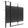 Aquabatos 3tlg. Badewannenaufsätze 150 x 140 cm Badewannenfaltwand Duschabtrennung Duschwand für Badewanne Schwarz Matt 5 mm Sicherheitsglas Glaswand
