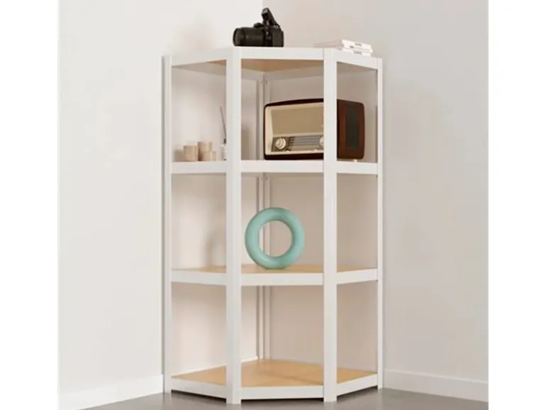 Ar Shelving Eckregal Erweiterungmodul Rivet Style 48 x 70 x 40 cm Grauweiß FSC®