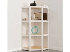 Ar Shelving Eckregal Rivet D-Carbon Style 150 x 70 x 40 cm Grauweiß FSC®