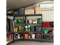 Ar Shelving Rivet Eck-Schwerlastregal 180 x 90 x 45 cm 5 Böden Anthrazit FSC®