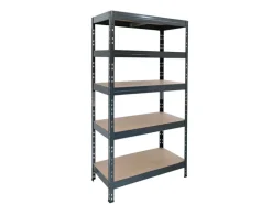 Ar Shelving Rivet Schwerlastregal 180 x 90 x 45 cm 5 Böden Anthrazit FSC®
