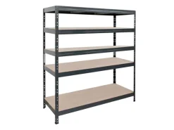 Ar Shelving Rivet Schwerlastregal 180 x 150 x 45 cm 5 Böden Anthrazit FSC®