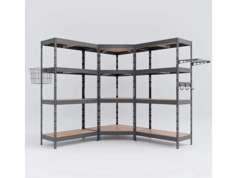 Ar Shelving Rivet Set 180x180x180x45 cm mit 4 HDF-Böden verzinkt mit Zubehör
