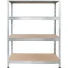 Ar Shelving Schwerlast-Steckregal Rivet 180 cm x 120 cm x 45 cm 4 Böden Verzinkt