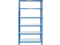 Ar Shelving Steckregal Blau & Verzinkt 250 x 80 x 40 cm 6 Böden 180 kg