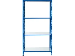 Ar Shelving Steckregal Blau & Verzinkt 250 x 60 x 30 cm 4 Böden 180 kg