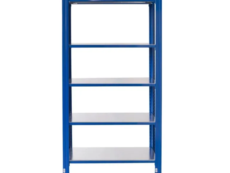 Ar Shelving T Profile Steckregal Blau & Verzinkt 200 x 80 x 30 cm 5 Böden 180 kg
